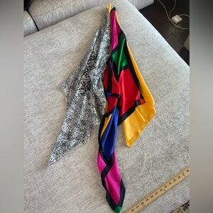 3 large bold color scarves